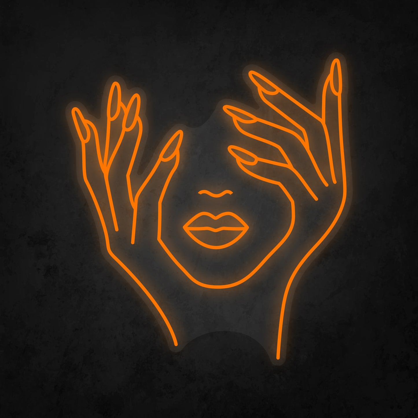 LED Neon Sign - Face and Hands Woman