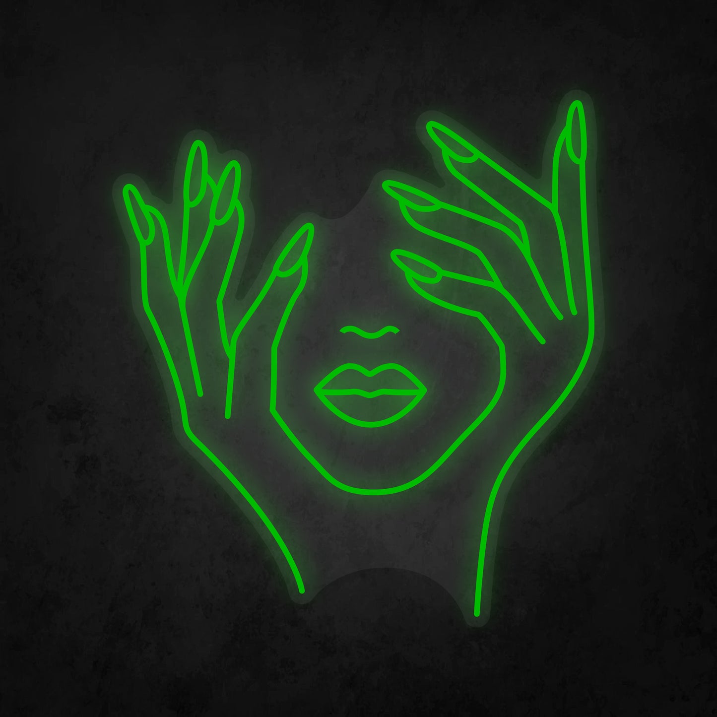 LED Neon Sign - Face and Hands Woman
