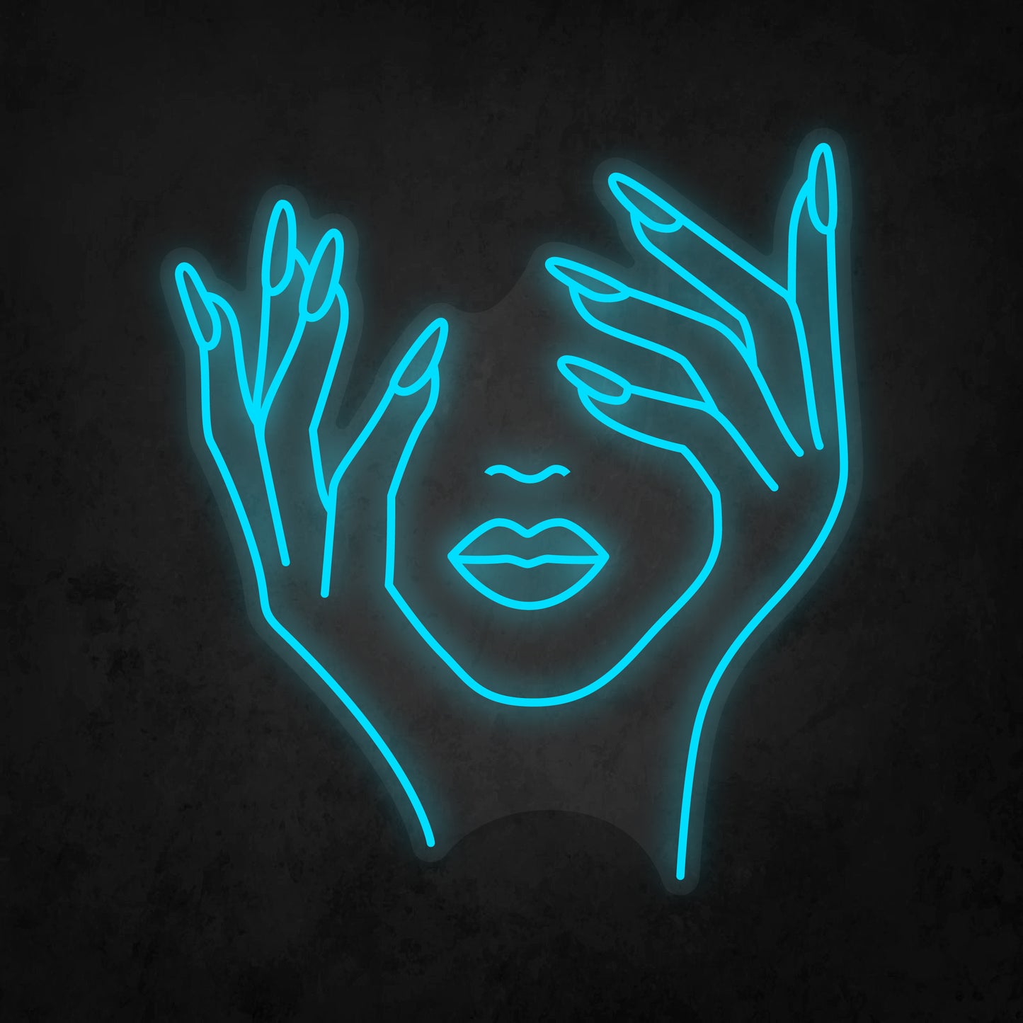 LED Neon Sign - Face and Hands Woman