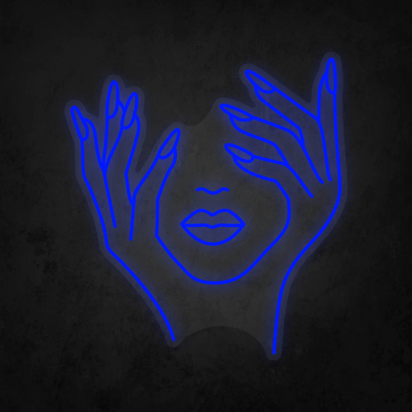 LED Neon Sign - Face and Hands Woman