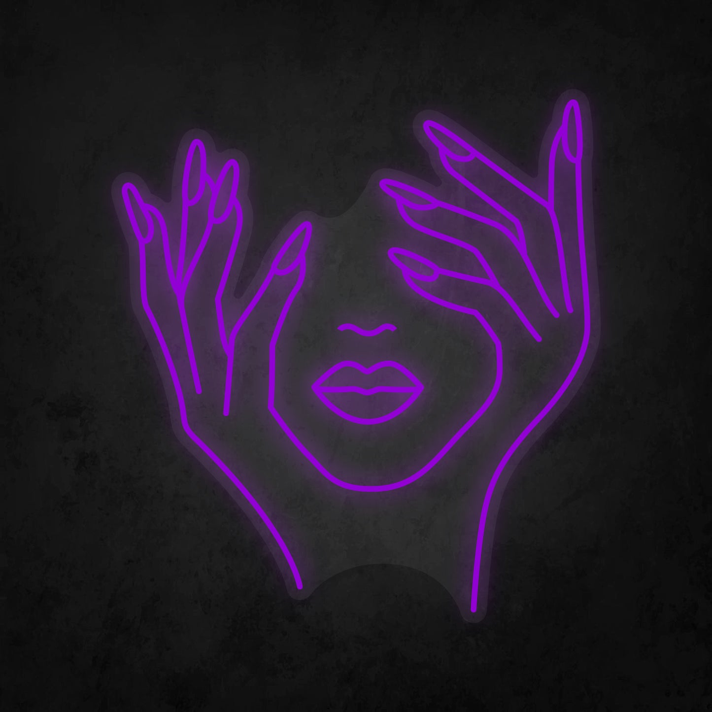 LED Neon Sign - Face and Hands Woman