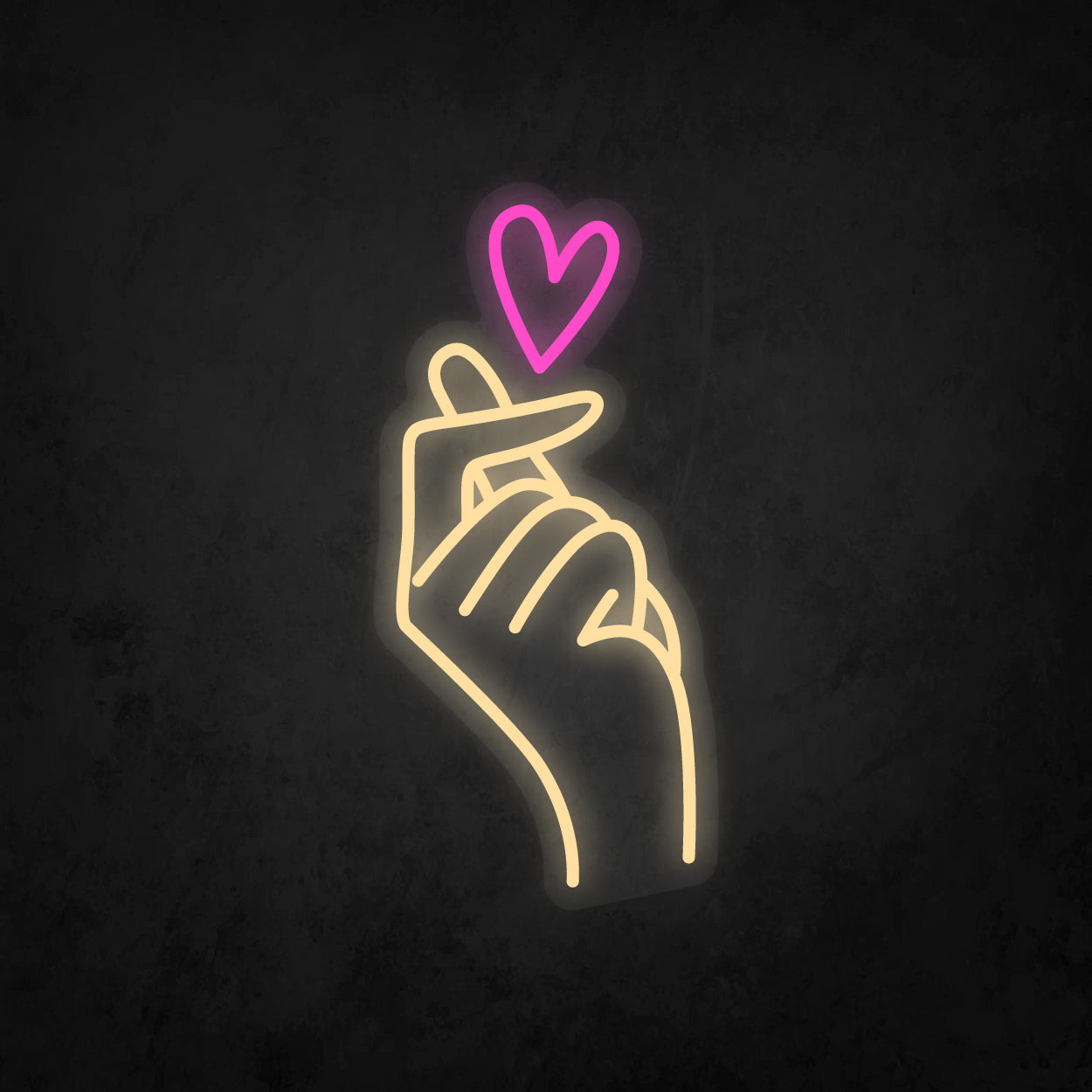 LED Neon Sign - Finger Heart Small