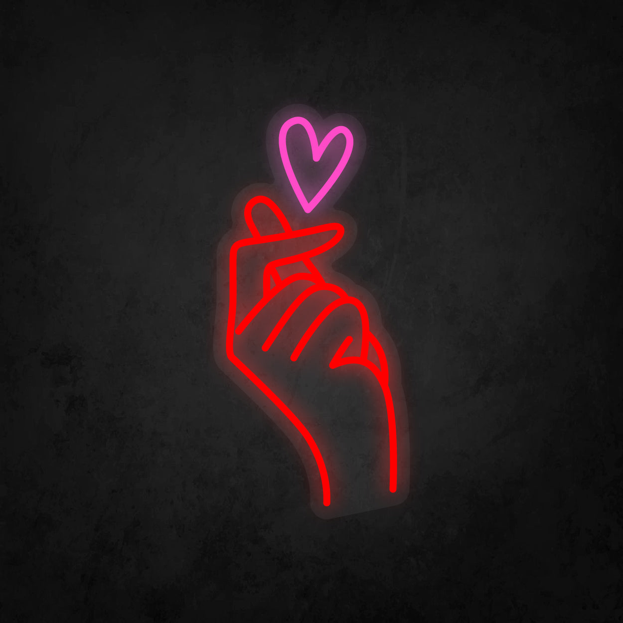 LED Neon Sign - Finger Heart Small