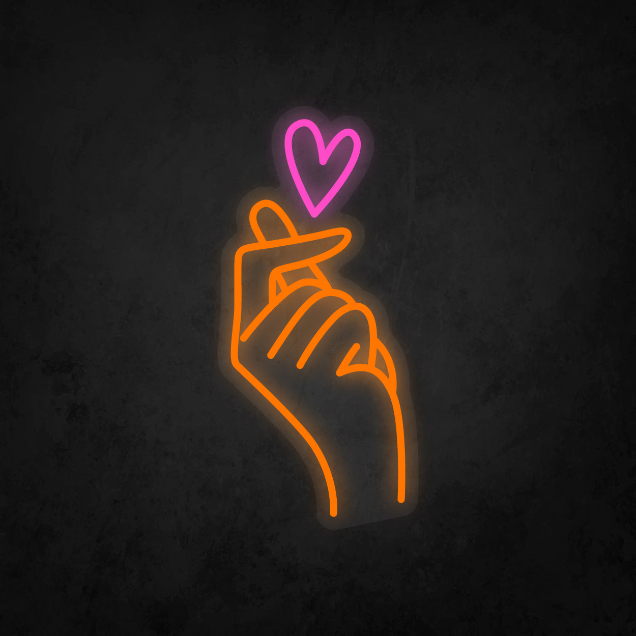 LED Neon Sign - Finger Heart Small