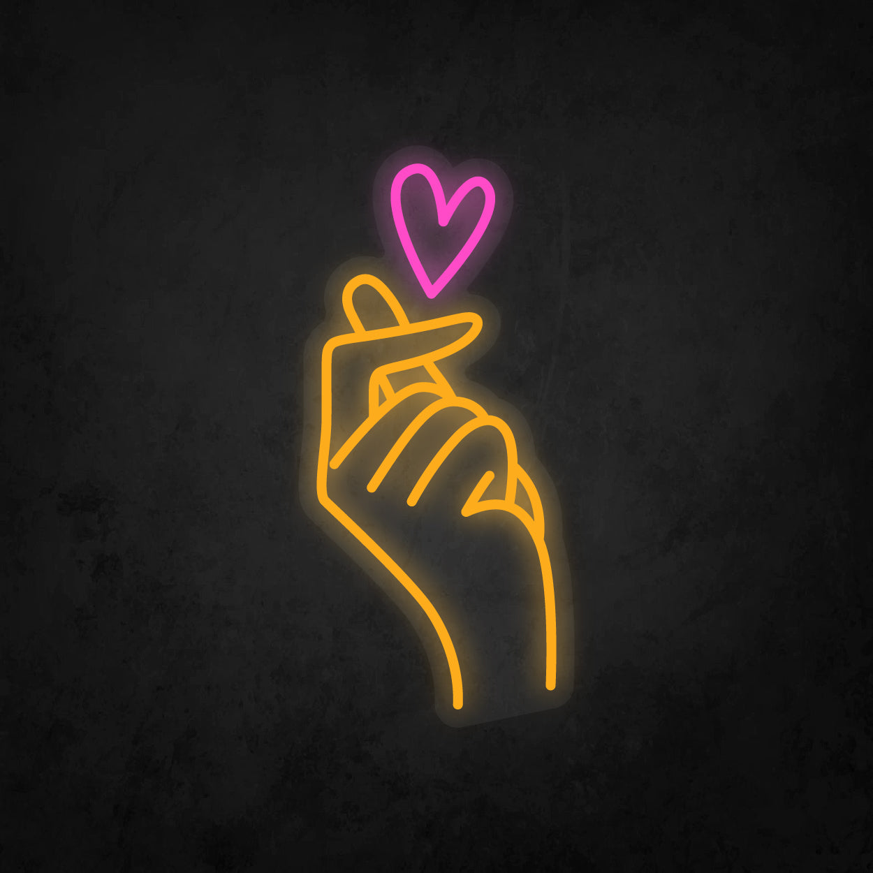 LED Neon Sign - Finger Heart Small