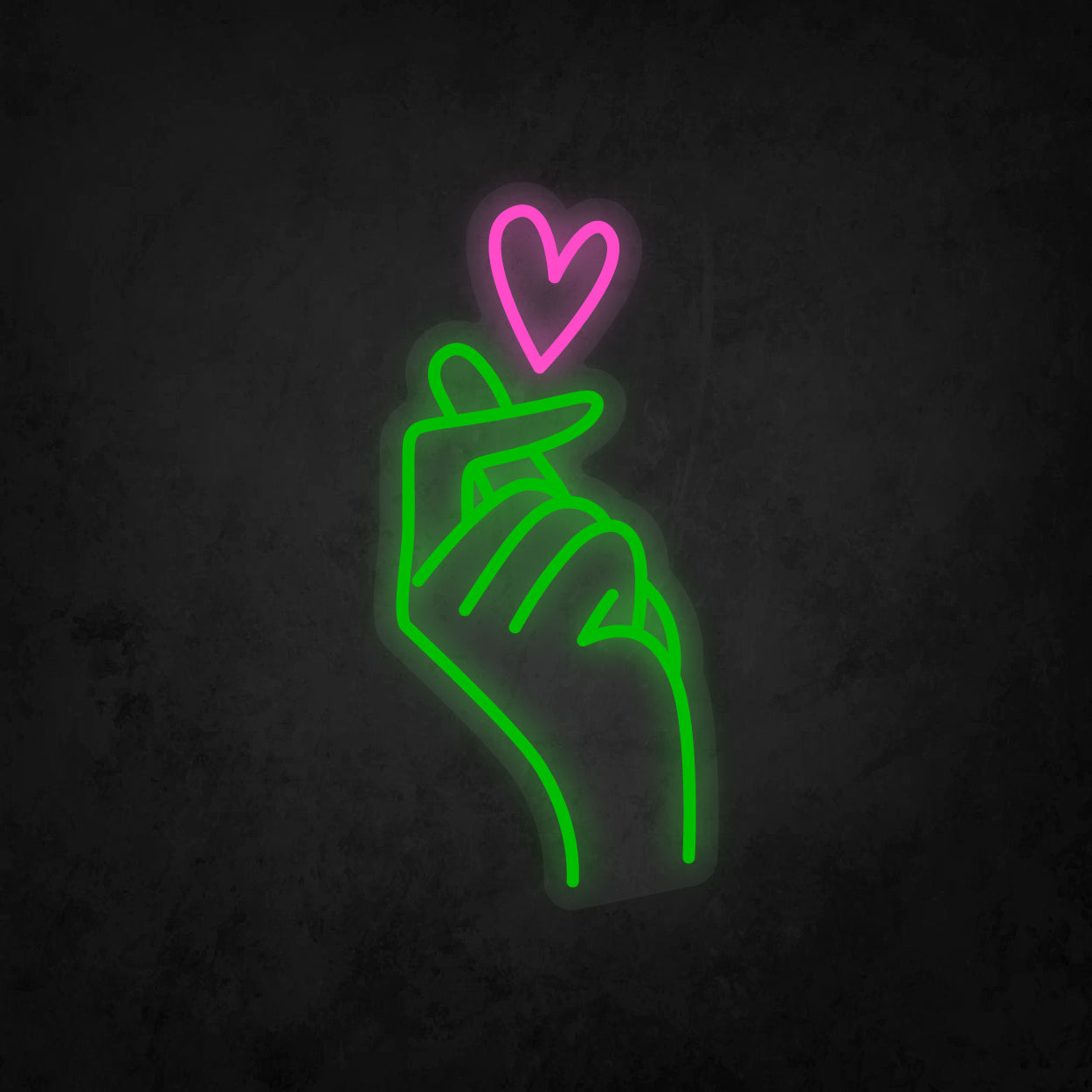 LED Neon Sign - Finger Heart Small