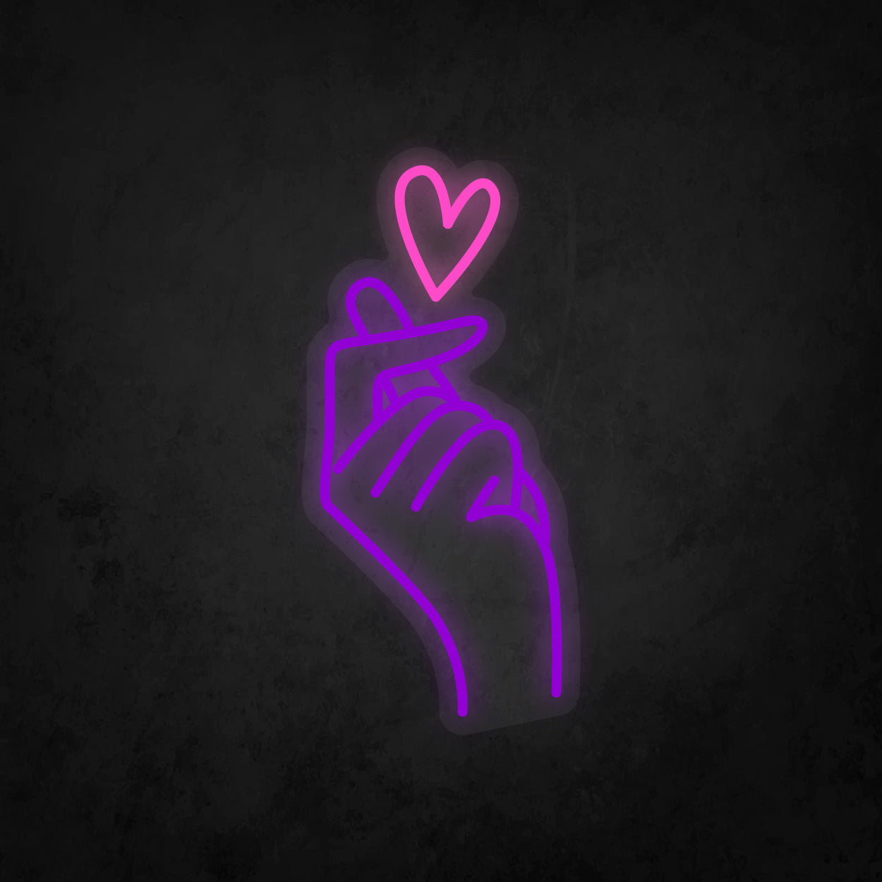LED Neon Sign - Finger Heart Small