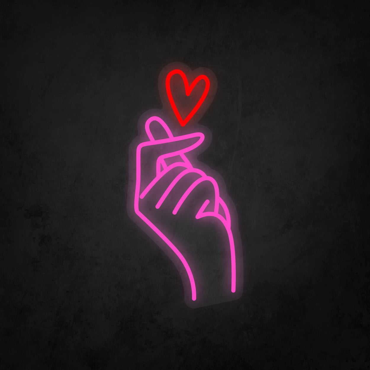 LED Neon Sign - Finger Heart Small