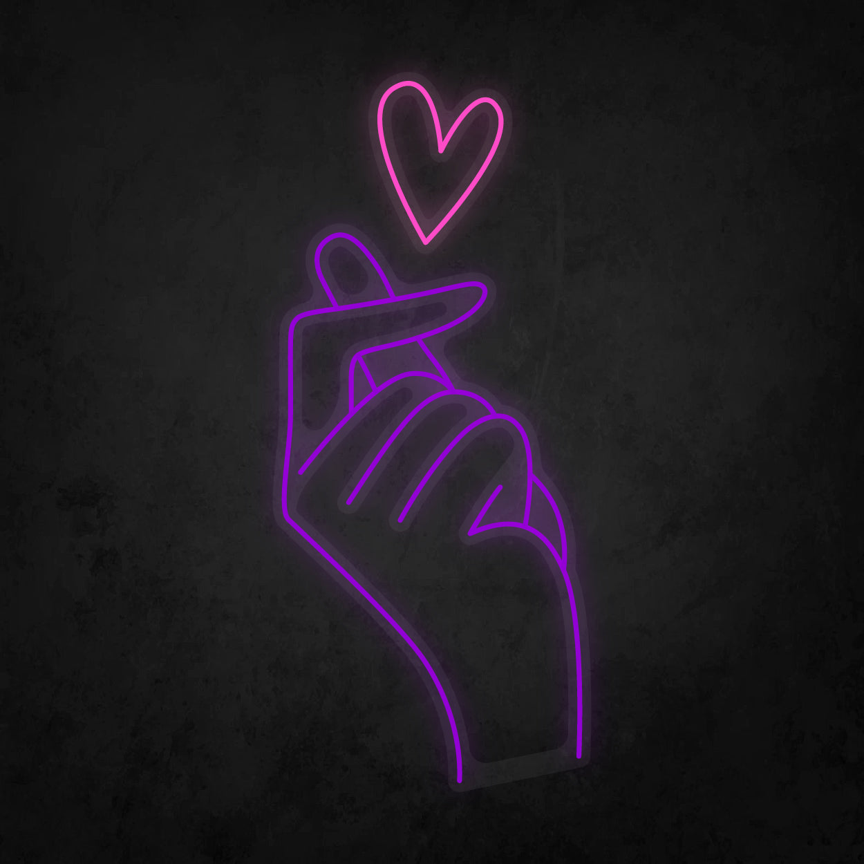 LED Neon Sign - Finger Heart Large