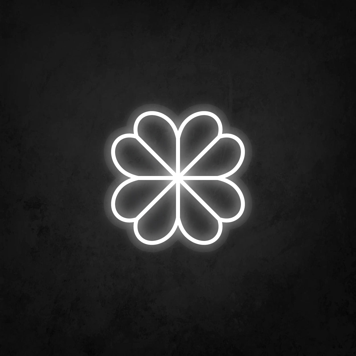 LED Neon Sign - Four Leaf Clover Icon