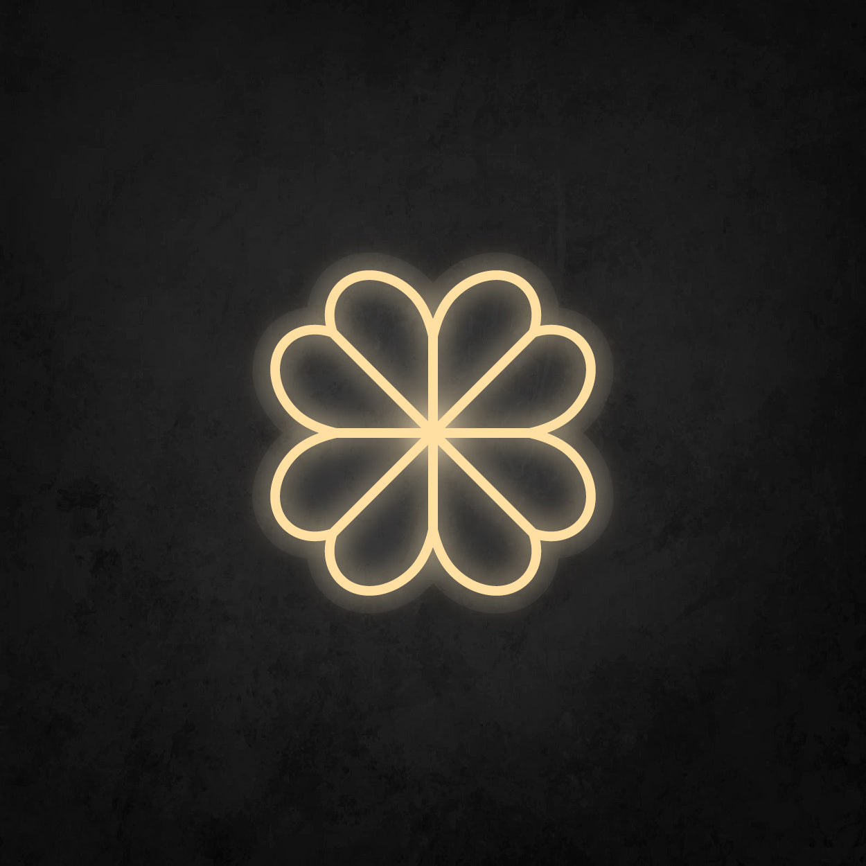 LED Neon Sign - Four Leaf Clover Icon