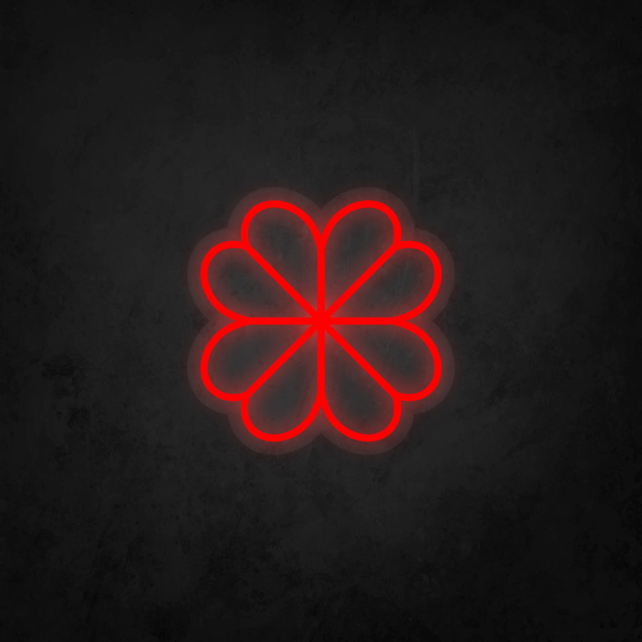 LED Neon Sign - Four Leaf Clover Icon
