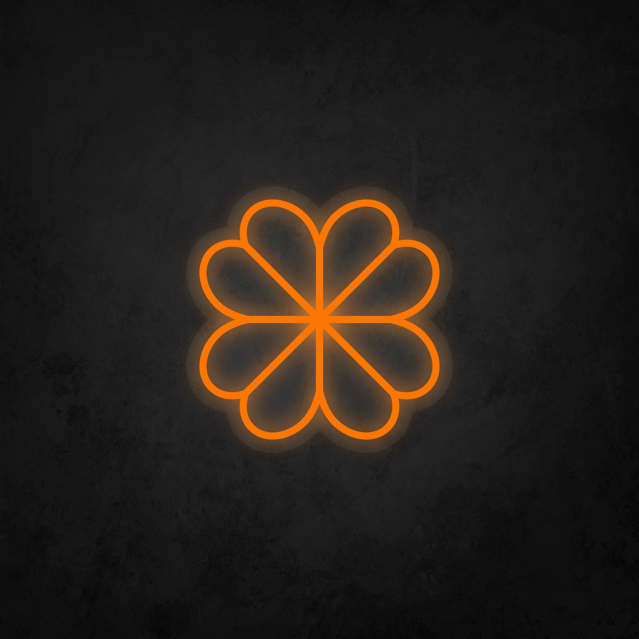 LED Neon Sign - Four Leaf Clover Icon