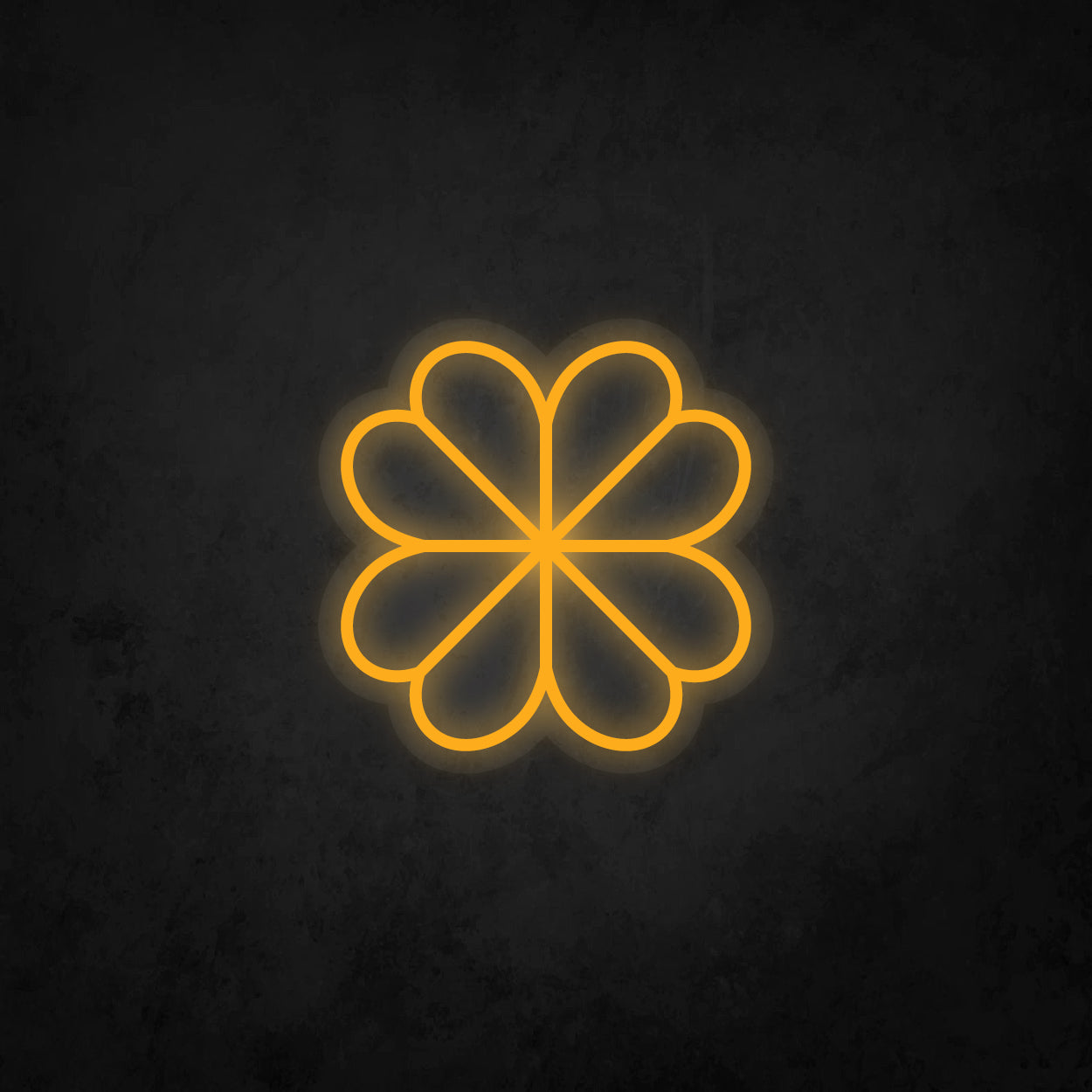 LED Neon Sign - Four Leaf Clover Icon