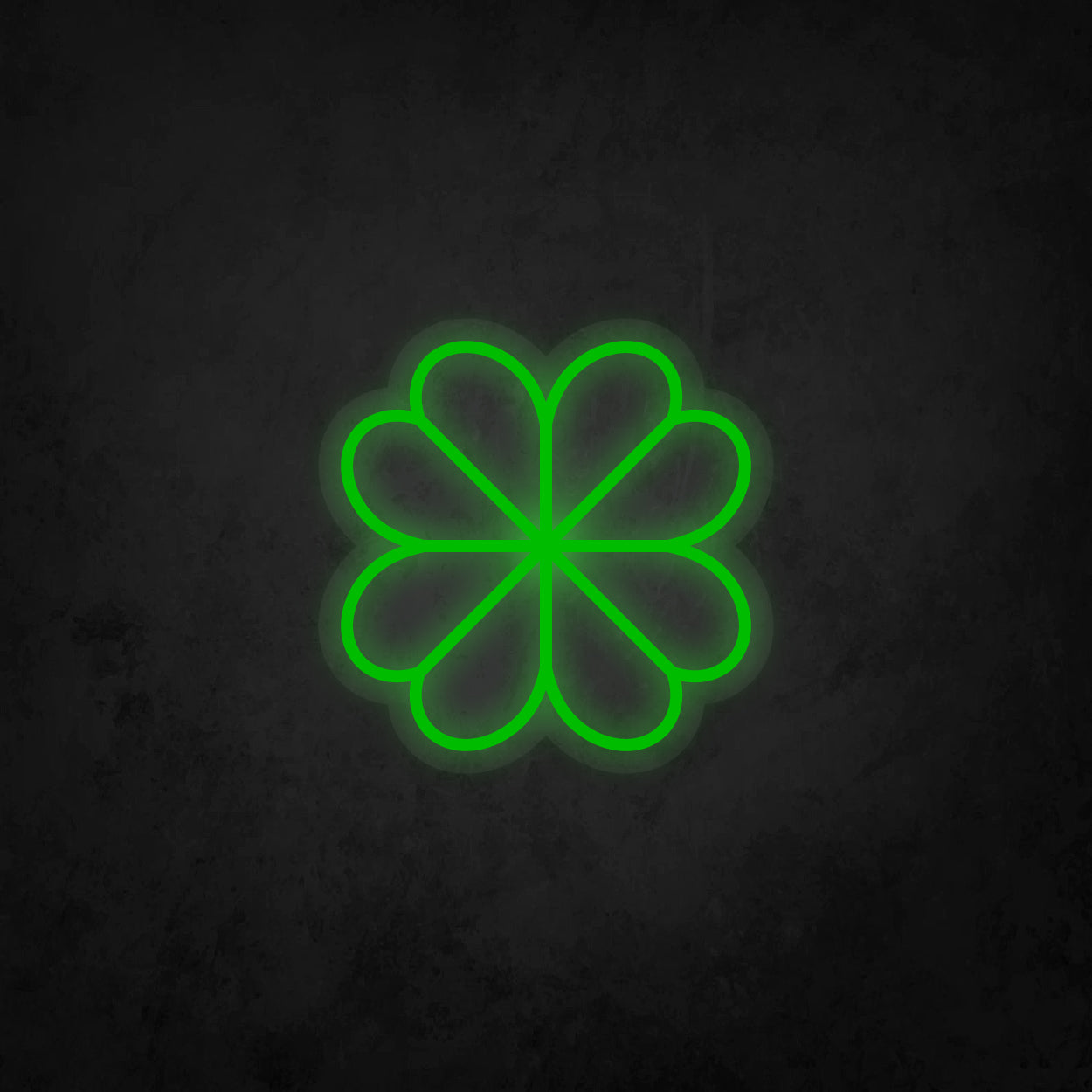 LED Neon Sign - Four Leaf Clover Icon