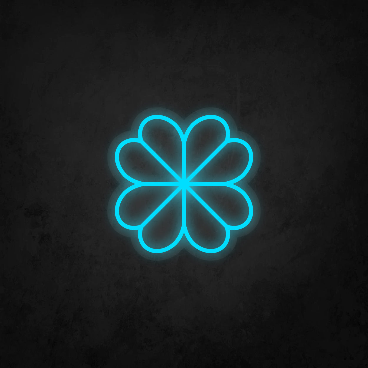LED Neon Sign - Four Leaf Clover Icon