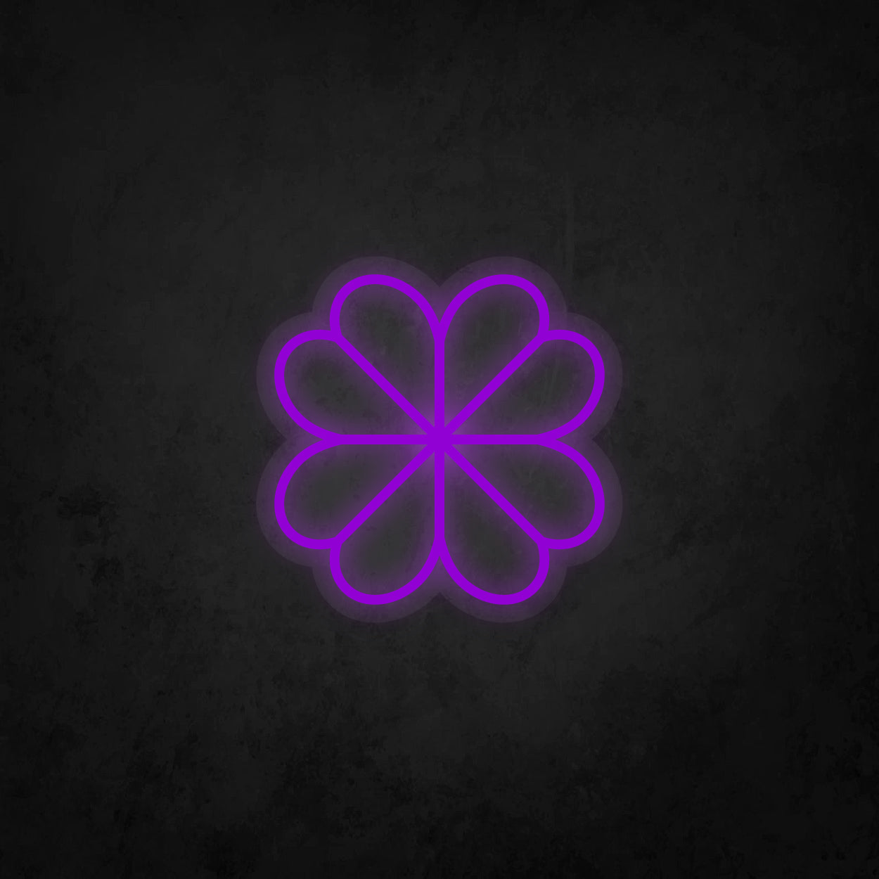 LED Neon Sign - Four Leaf Clover Icon