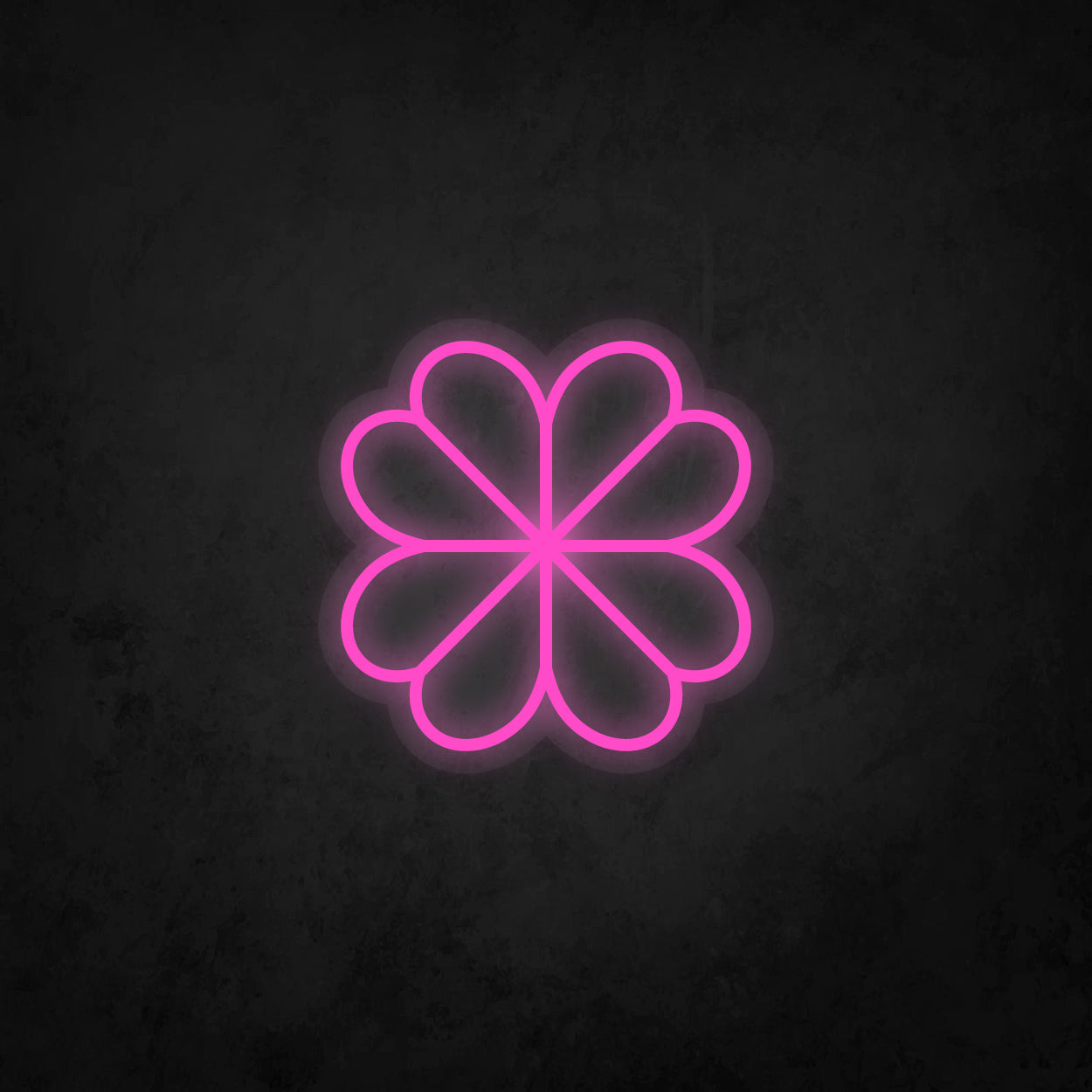 LED Neon Sign - Four Leaf Clover Icon