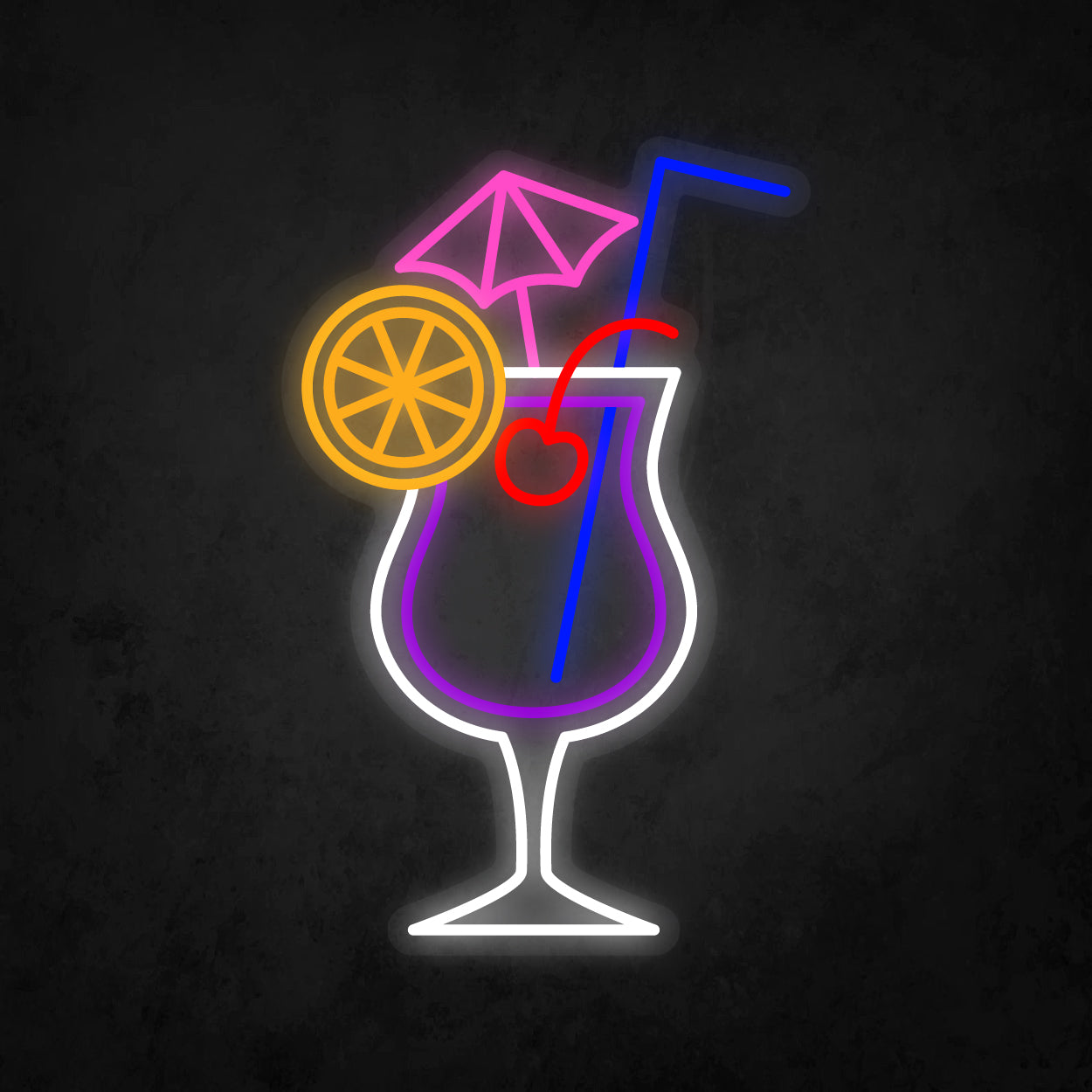 LED Neon Sign - A Glass With Cocktail