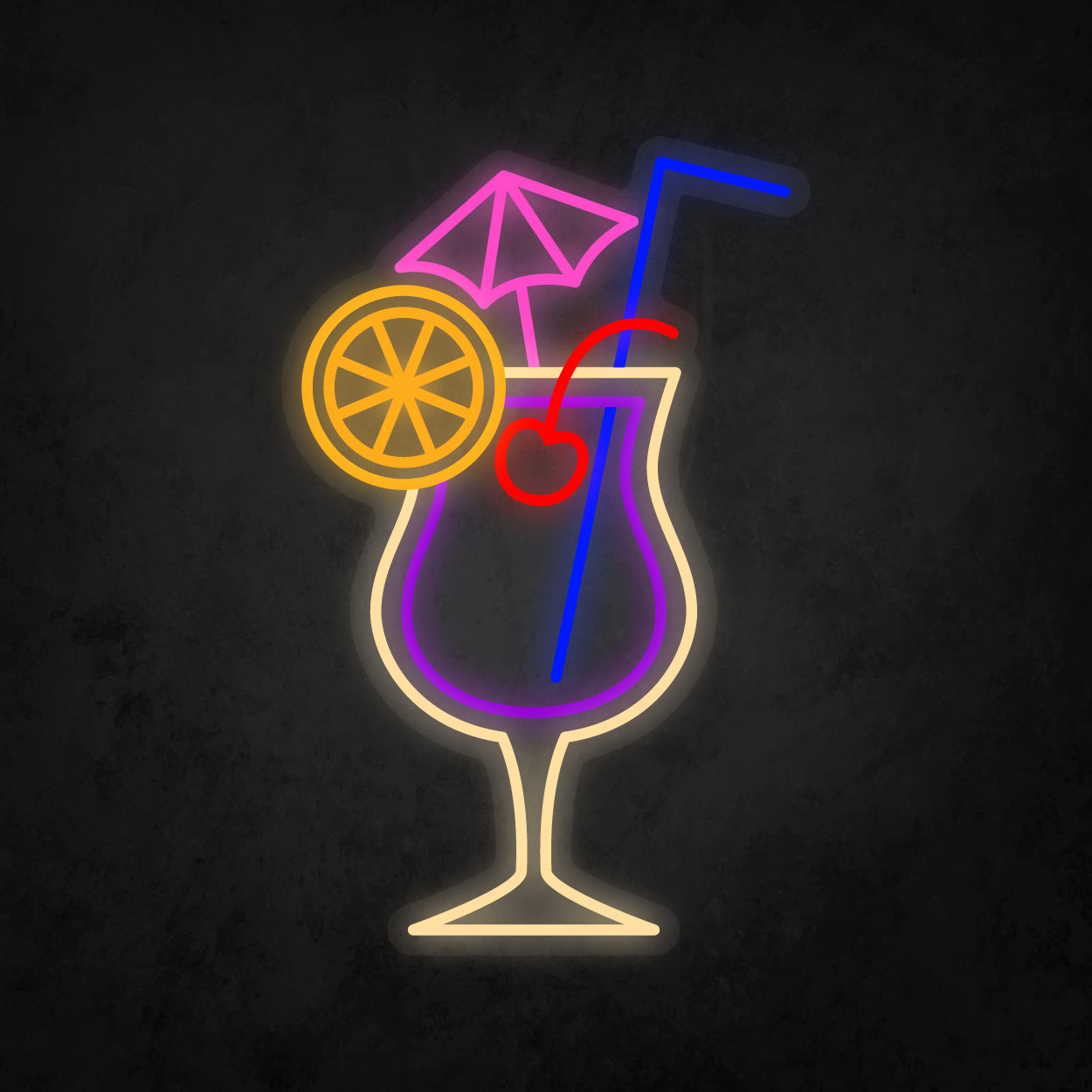 LED Neon Sign - A Glass With Cocktail