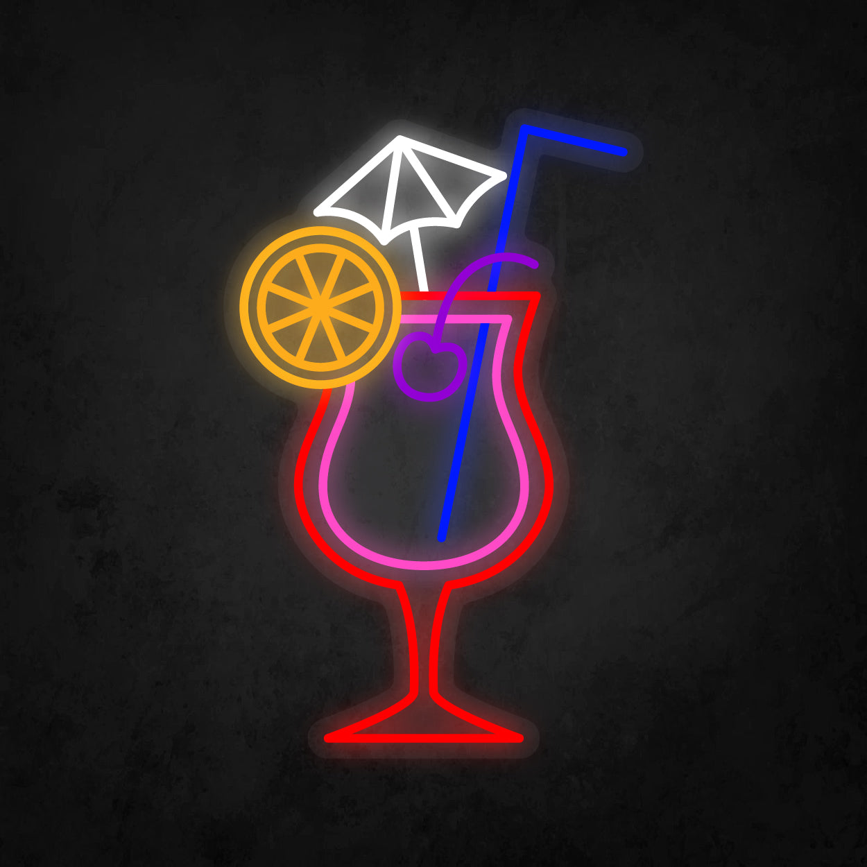 LED Neon Sign - A Glass With Cocktail