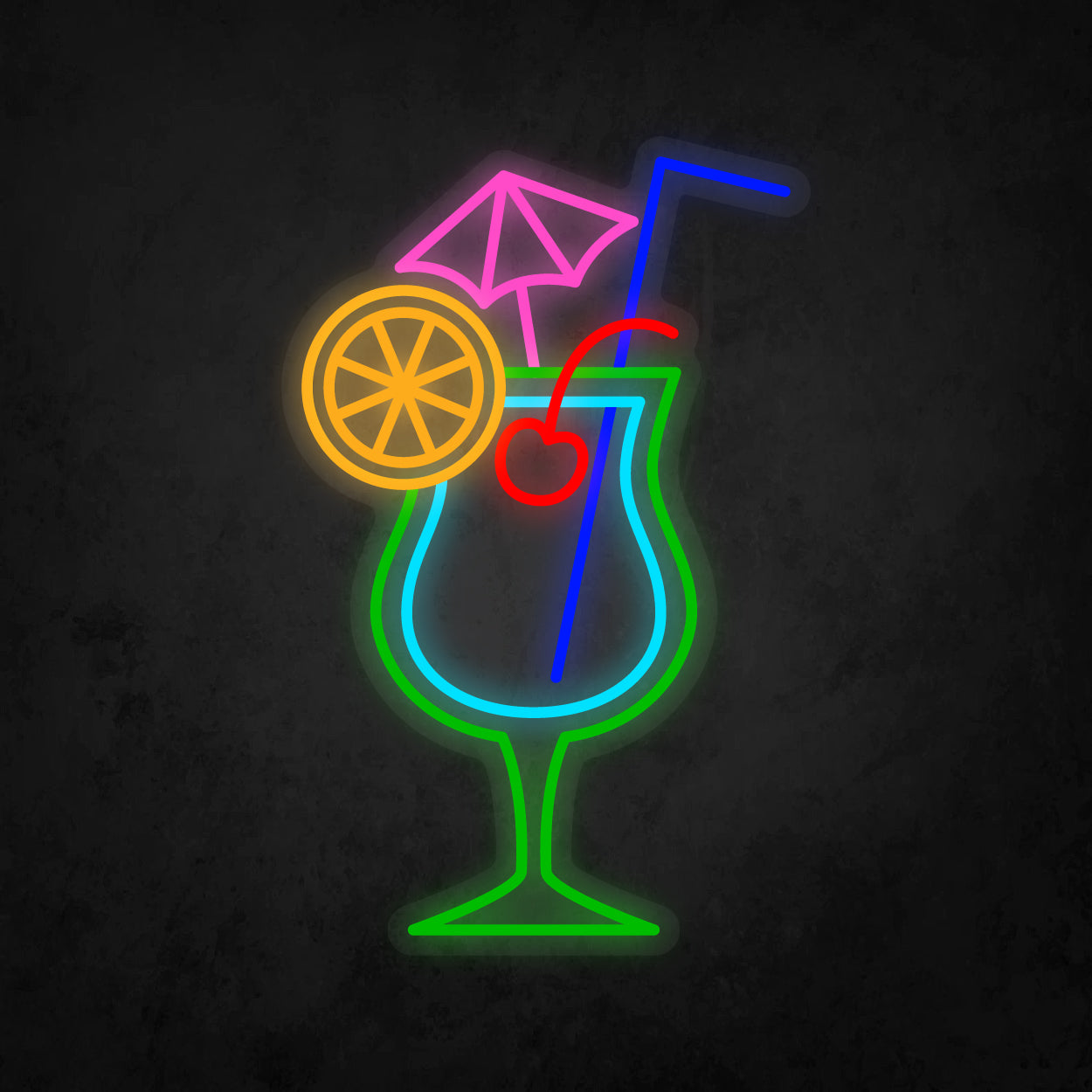 LED Neon Sign - A Glass With Cocktail
