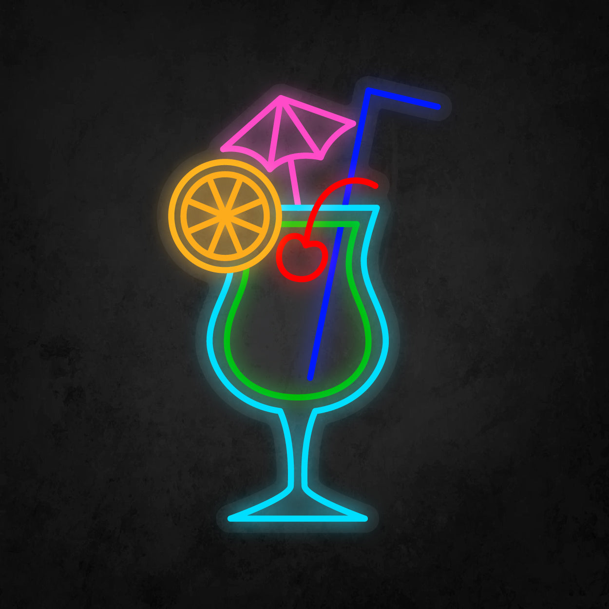 LED Neon Sign - A Glass With Cocktail