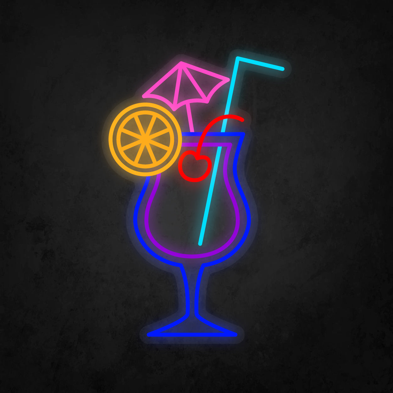 LED Neon Sign - A Glass With Cocktail