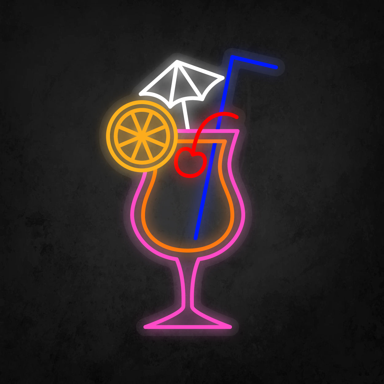 LED Neon Sign - A Glass With Cocktail