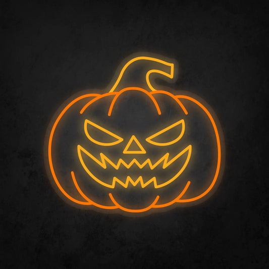 LED Neon Sign - Halloween - Pumpkin Head - Large