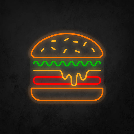 LED Neon Sign - Hamburger Large