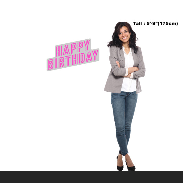 LED Neon Sign - Happy Birthday - 2 colors - Skew Font