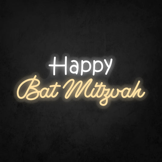LED Neon Sign - Happy Bat Mitzvah