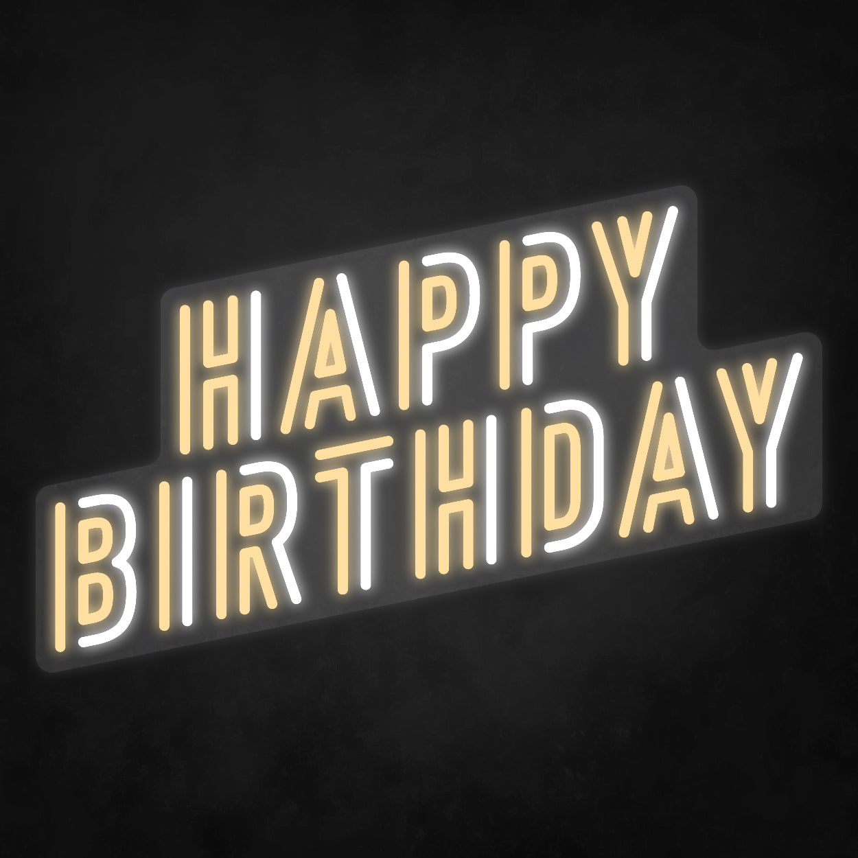 LED Neon Sign - Happy Birthday - 2 colors - Skew Font