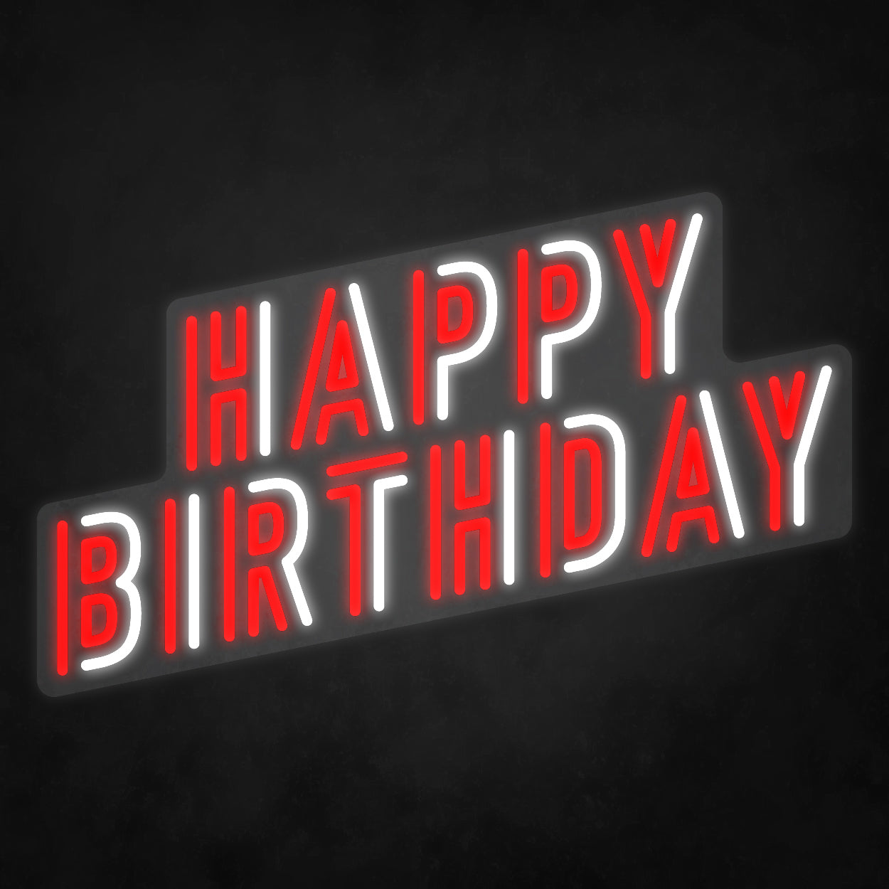 LED Neon Sign - Happy Birthday - 2 colors - Skew Font