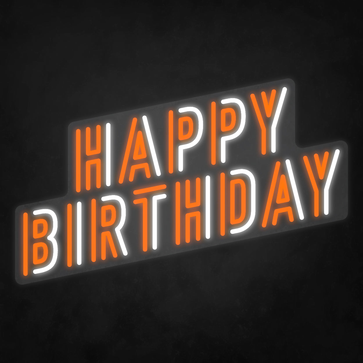 LED Neon Sign - Happy Birthday - 2 colors - Skew Font
