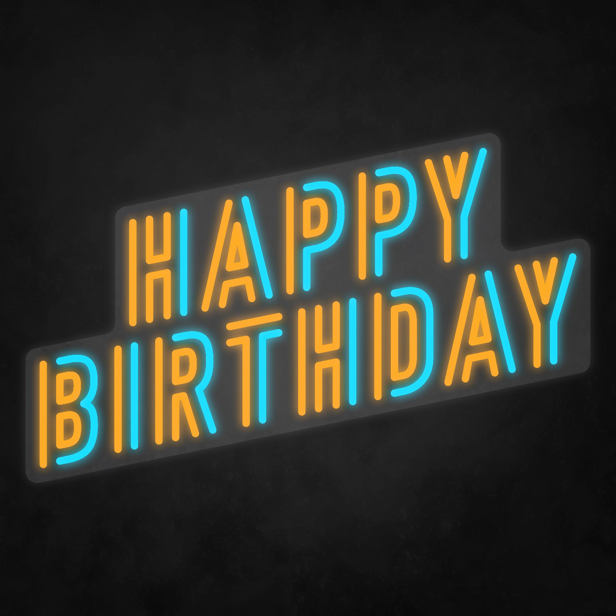 LED Neon Sign - Happy Birthday - 2 colors - Skew Font