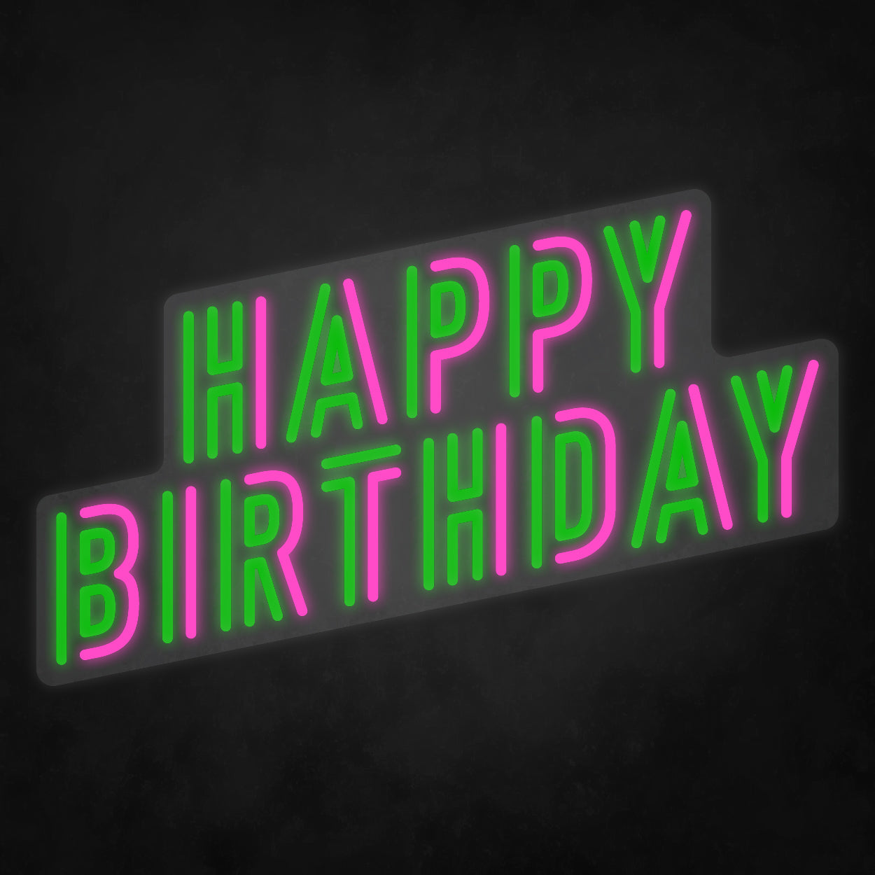 LED Neon Sign - Happy Birthday - 2 colors - Skew Font