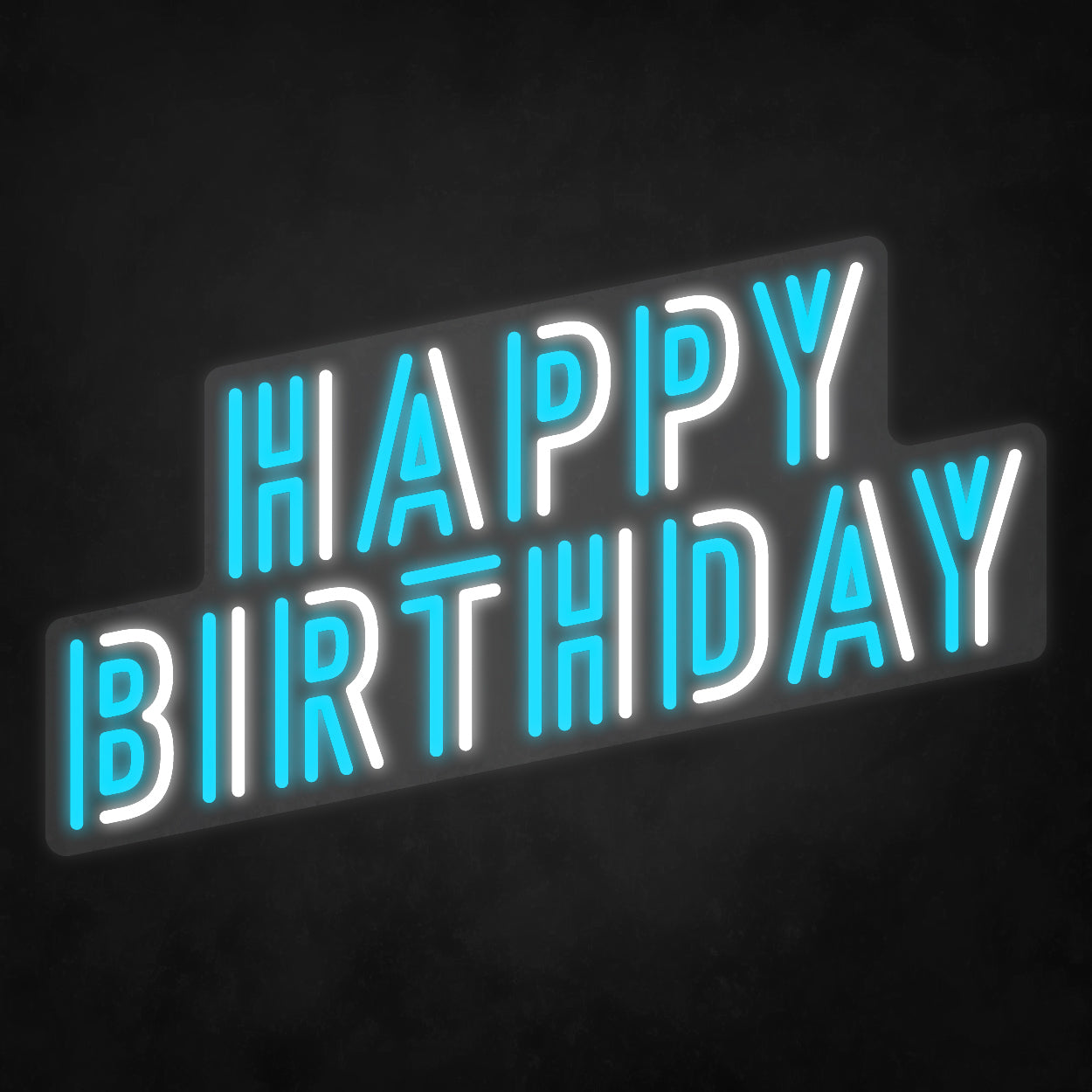 LED Neon Sign - Happy Birthday - 2 colors - Skew Font
