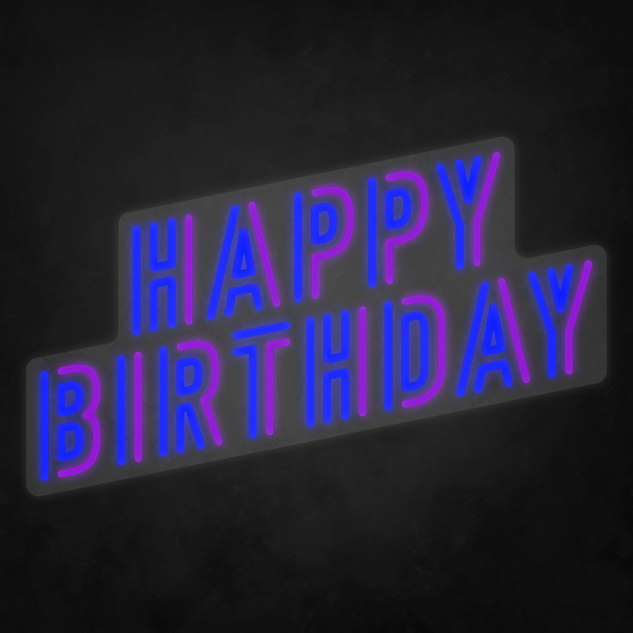 LED Neon Sign - Happy Birthday - 2 colors - Skew Font