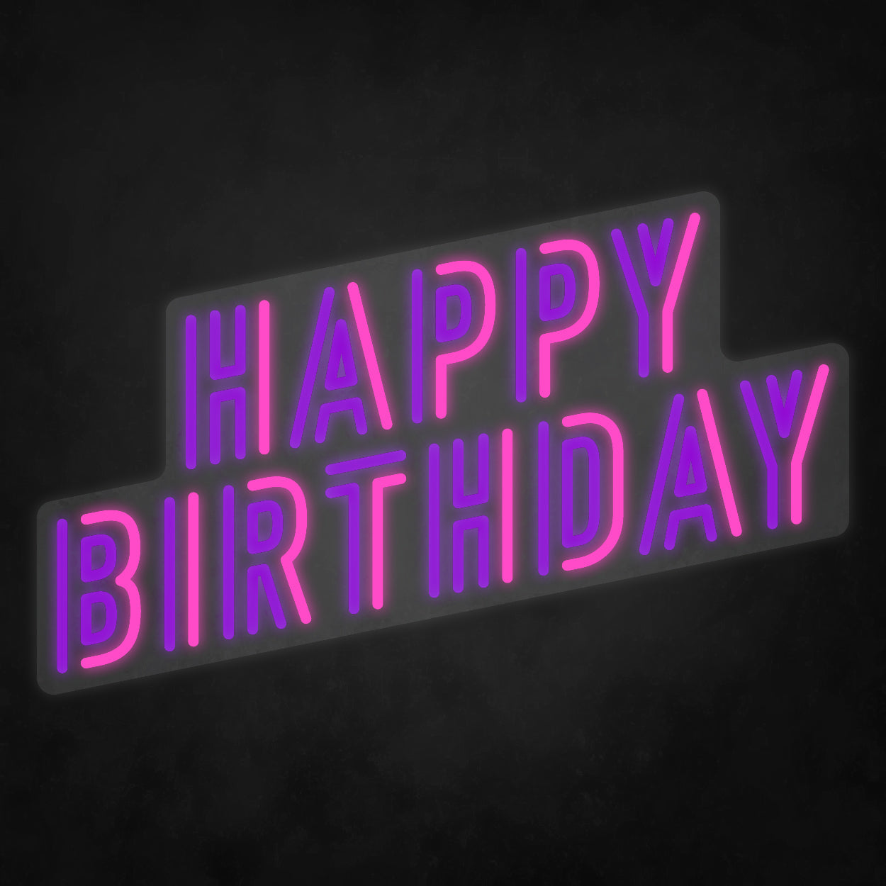 LED Neon Sign - Happy Birthday - 2 colors - Skew Font