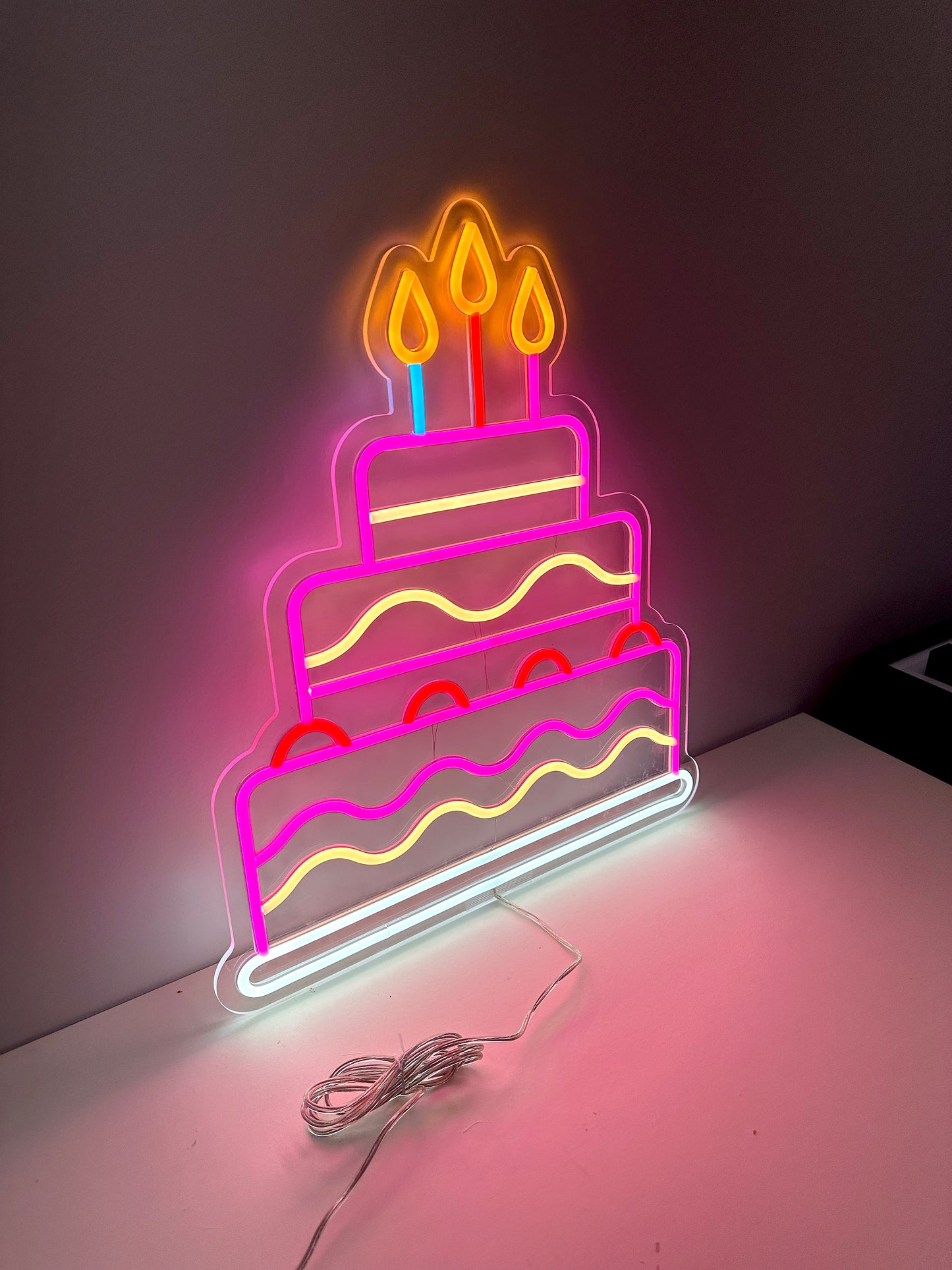 LED Neon Sign - Birthday Cake