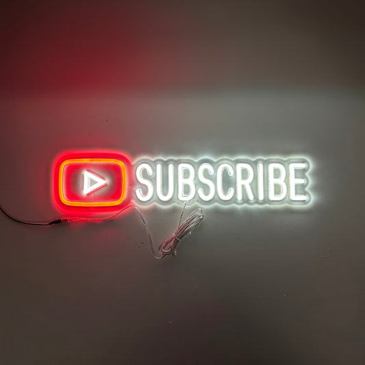 LED Neon Sign - Youtube Play Subscribe Small