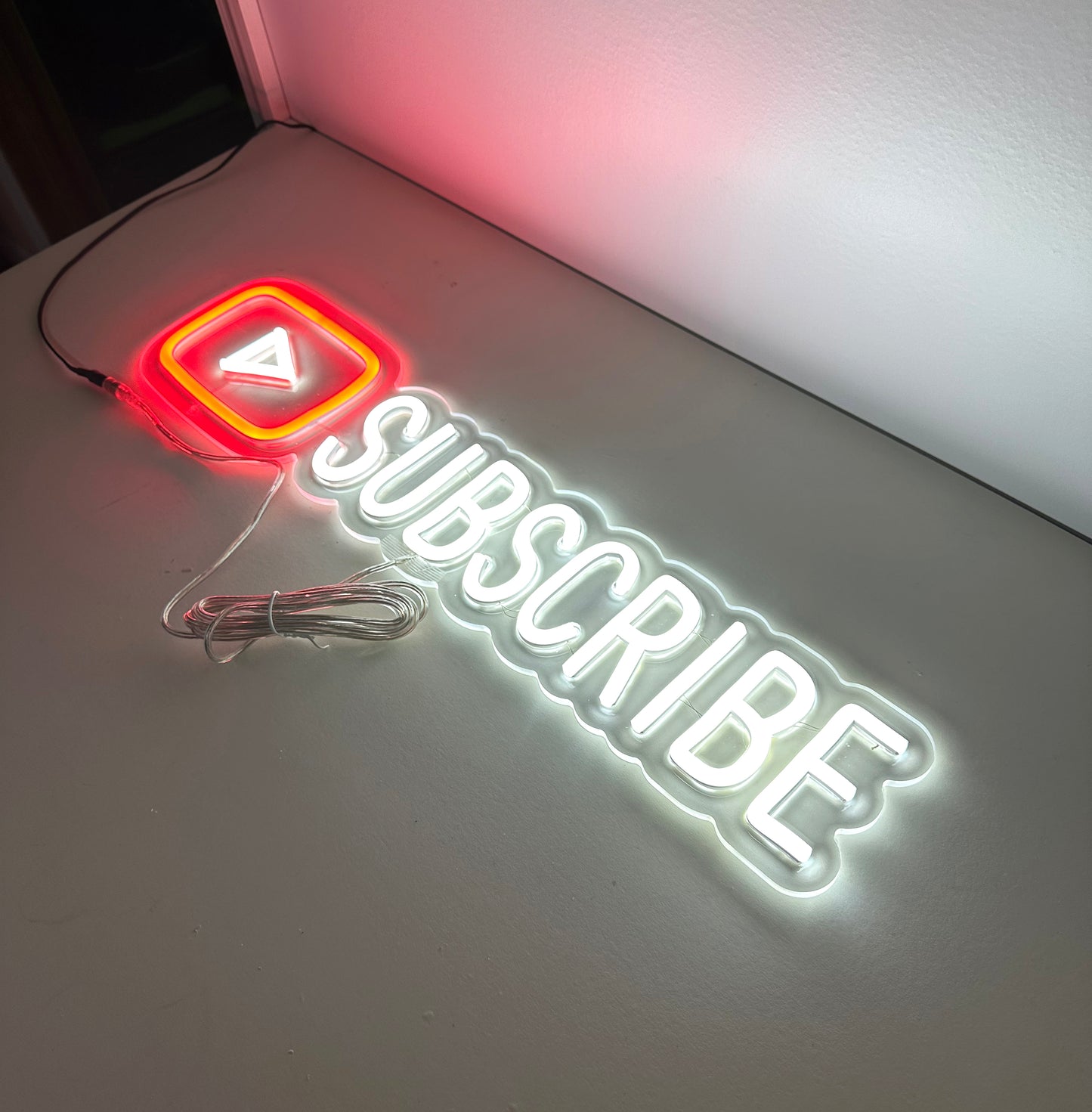 LED Neon Sign - Youtube Play Subscribe Small
