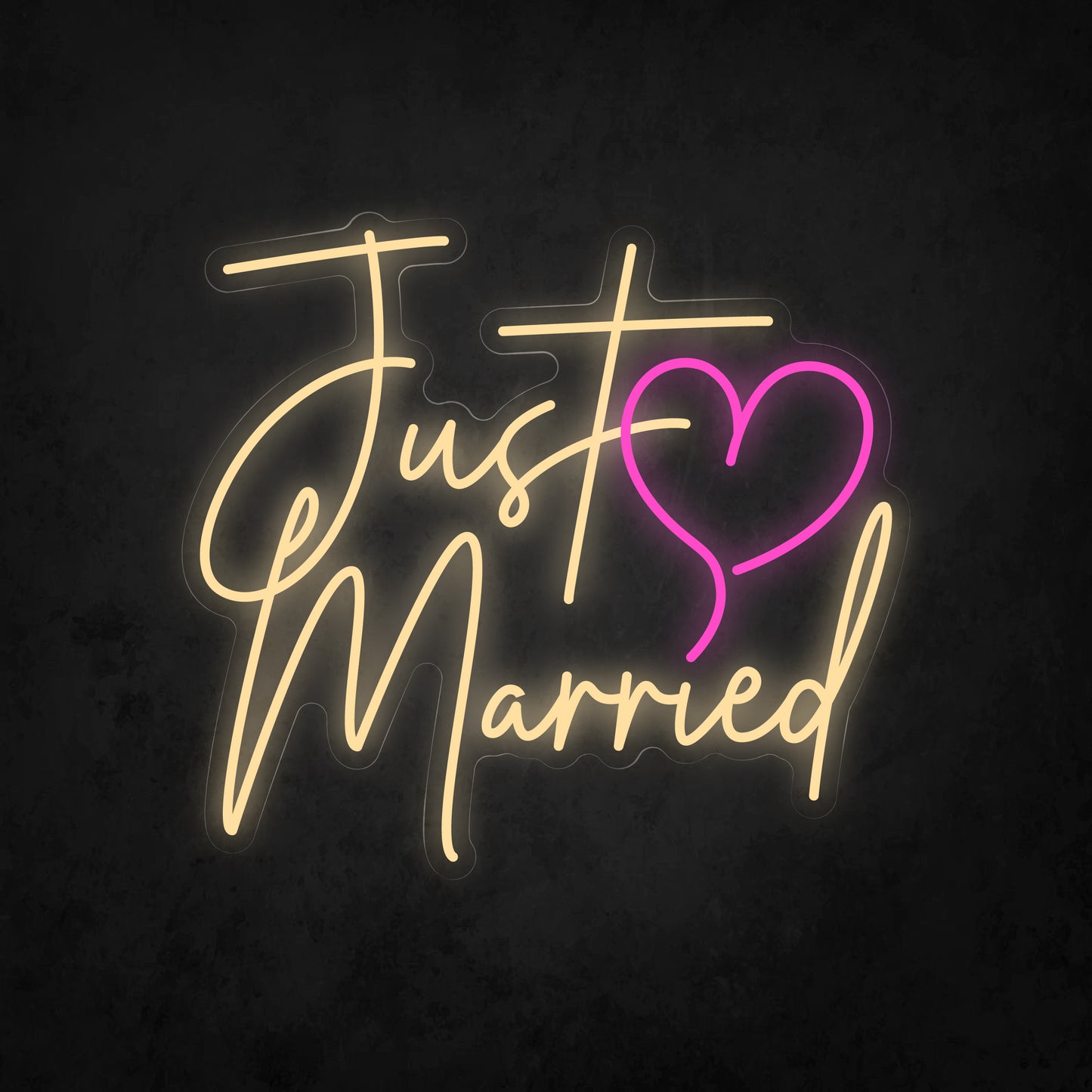 LED Neon Sign - Just ♡ Married Cursive