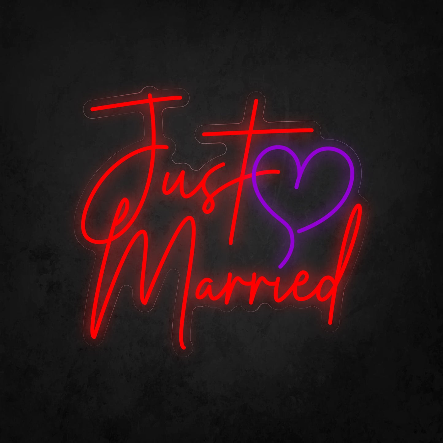 LED Neon Sign - Just ♡ Married Cursive