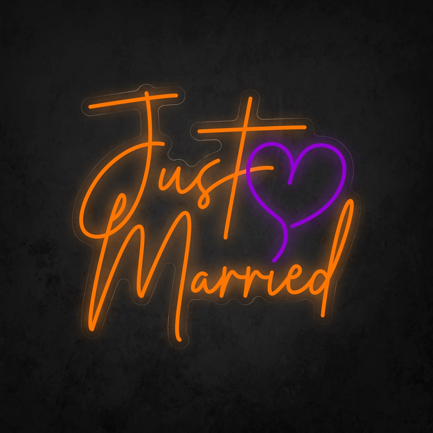 LED Neon Sign - Just ♡ Married Cursive