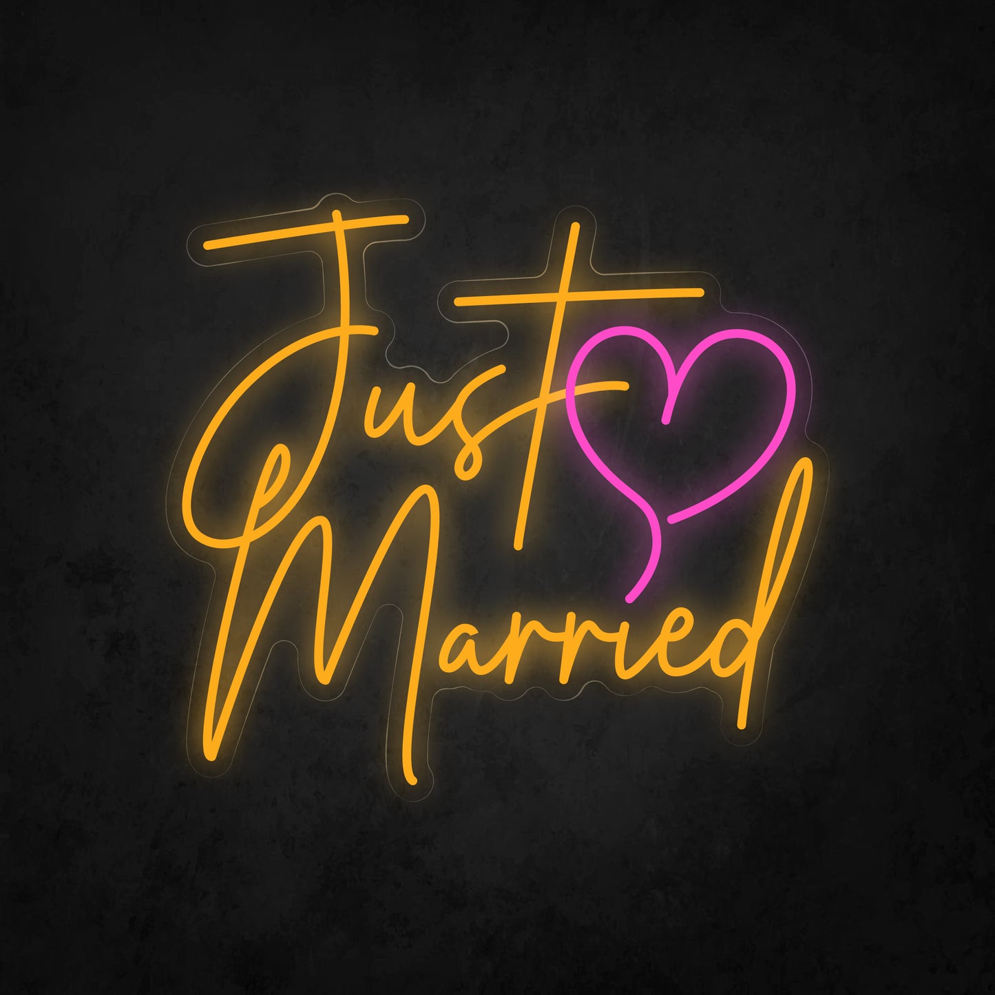 LED Neon Sign - Just ♡ Married Cursive