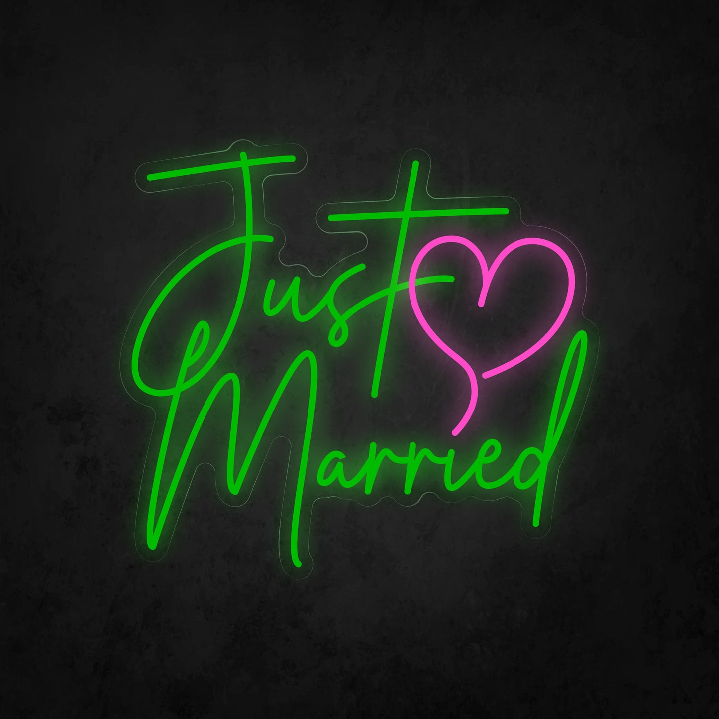 LED Neon Sign - Just ♡ Married Cursive