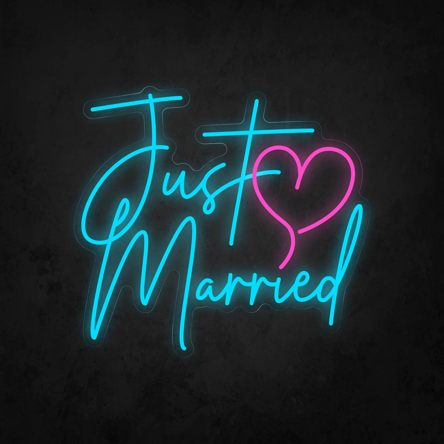 LED Neon Sign - Just ♡ Married Cursive